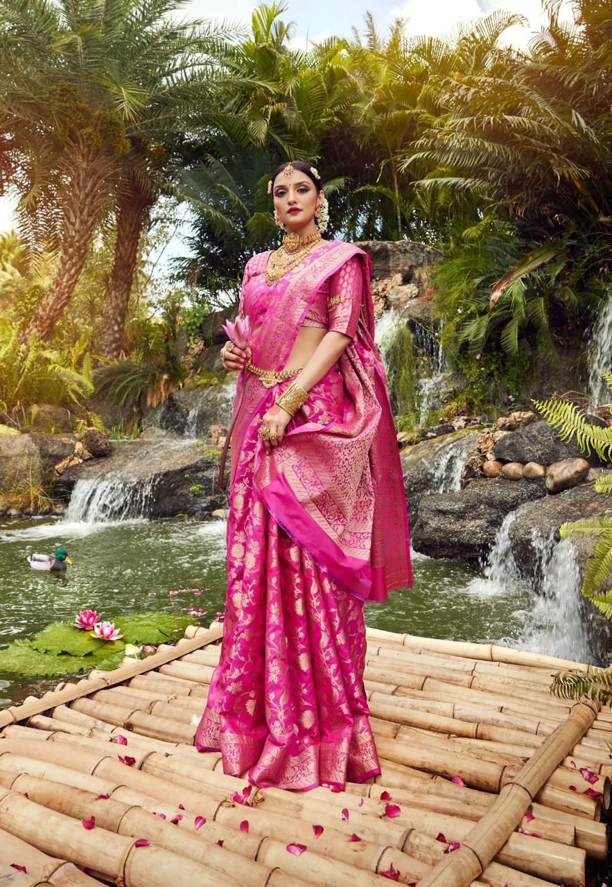 Aab Manchali Soft Lichi Silk Designer Sarees Catalog
